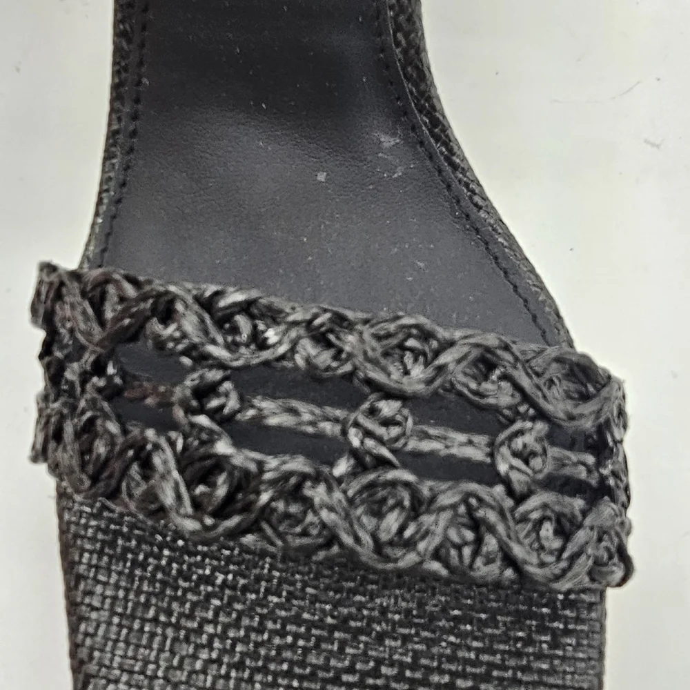Katy Perry The Iris Woven Wedge Sandals Black Size 9.5